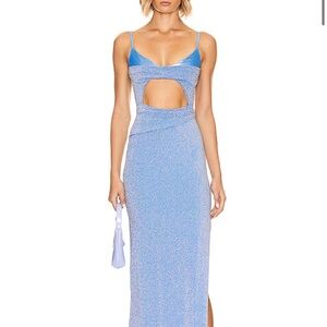Chic Blue Cutout Maxi Dress